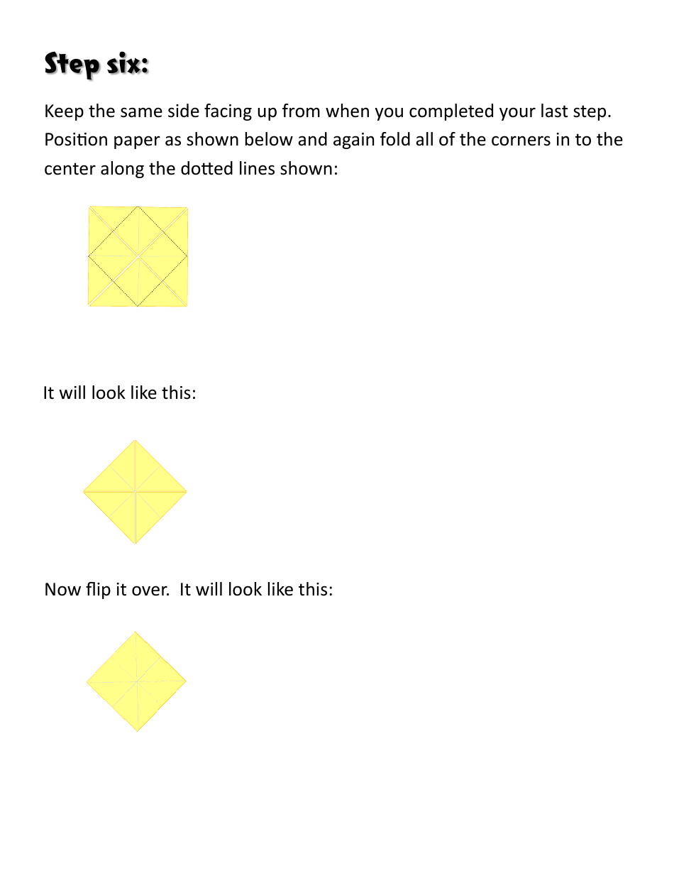 Origami Lotus Flower Directions, Page 5