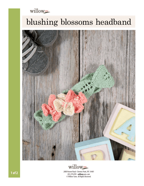 Blushing Blossoms Headband knitting/crocheting pattern by Willow Yarns