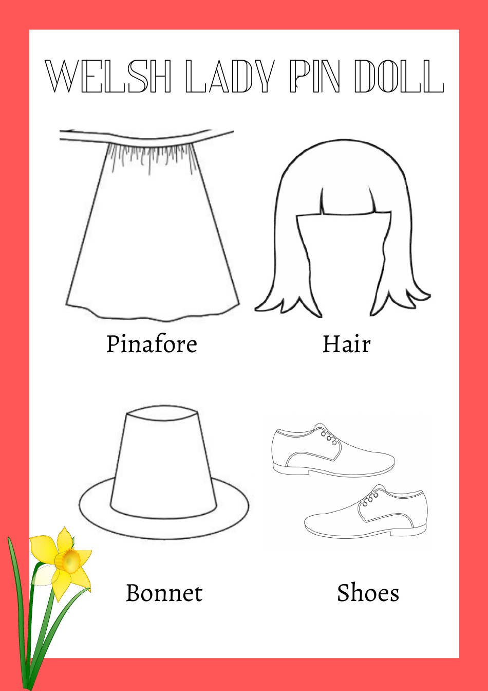 Welsh Lady Paper Doll Templates, Page 3