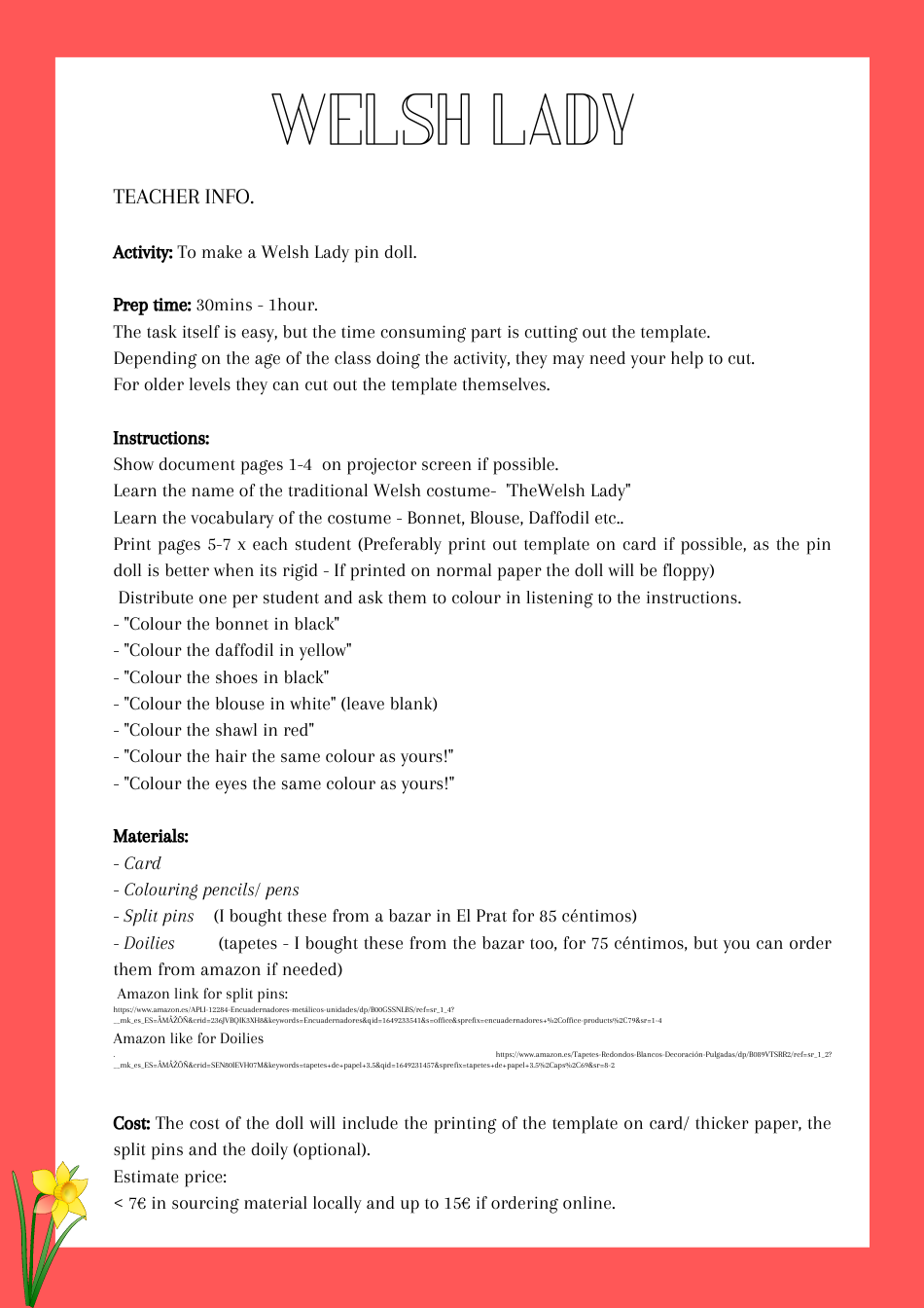 Welsh Lady Paper Doll Templates, Page 9