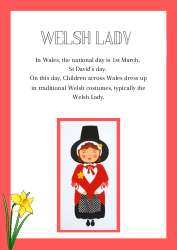 Document preview: Welsh Lady Paper Doll Templates