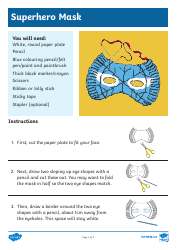 Document preview: Paper Plate Superhero Mask Craft Instructions
