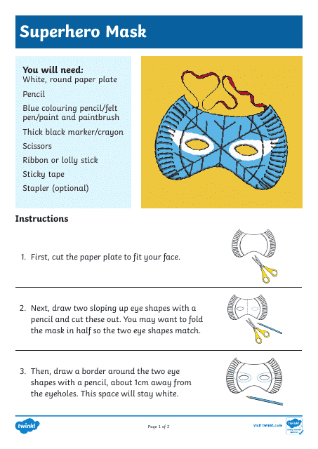 Paper Plate Superhero Mask Craft Instructions