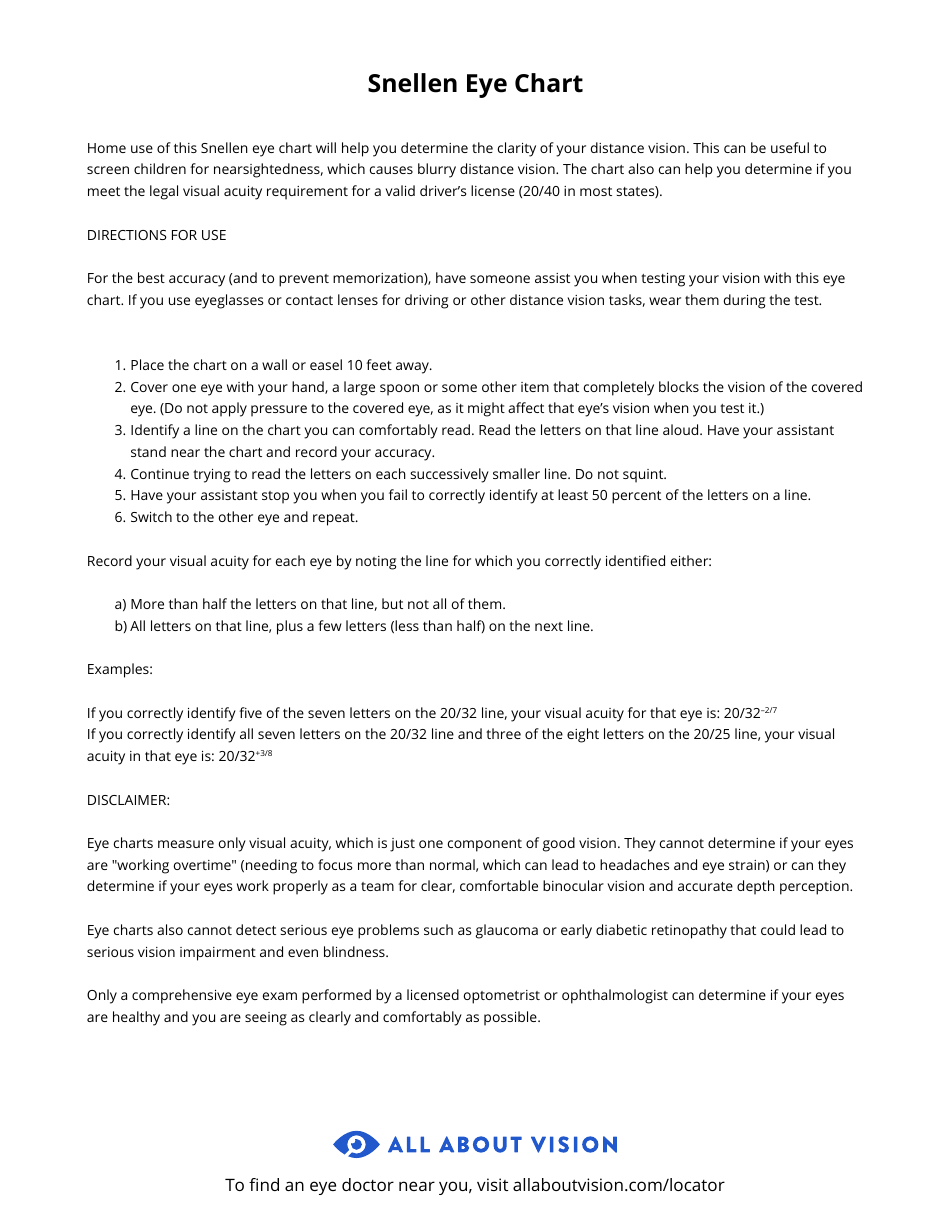 Snellen Eye Chart Download Printable - Snellen Eye Chart Print Big 
