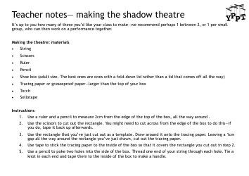 Shoebox Shadow Theatre Templates, Page 2