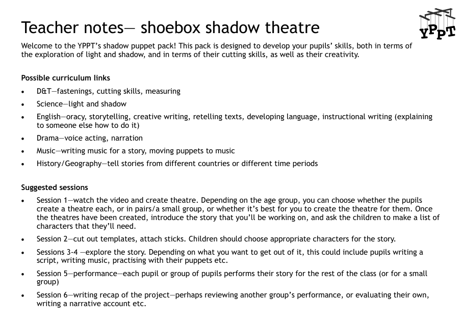 Shoebox Shadow Theatre Templates - DIY Art and Craft Templates