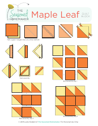 Document preview: Maple Leaf Quilt Block Pattern