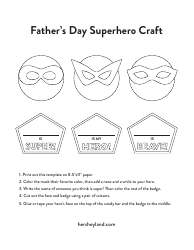 Document preview: Father's Day Superhero Craft Templates
