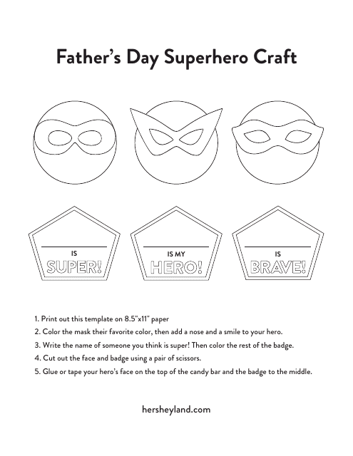 Father's Day Superhero Craft Templates