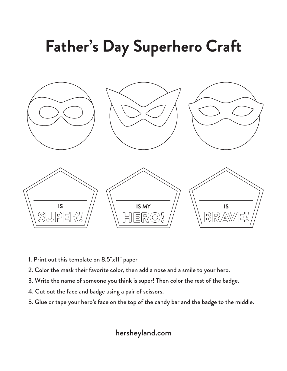 Father's Day Superhero Craft Templates Preview Image
