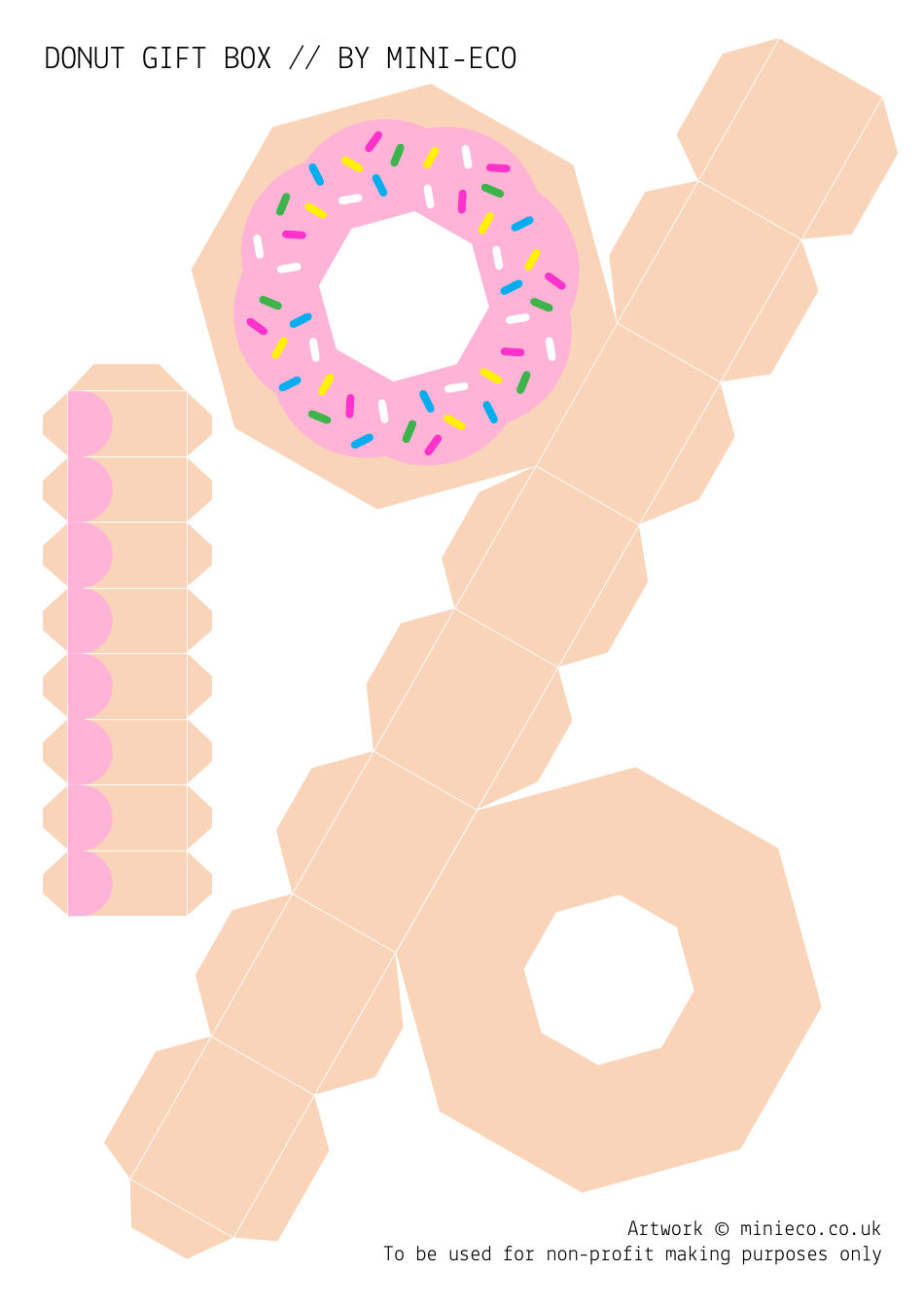 Donut Gift Box Template, Page 1