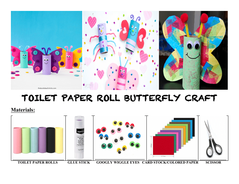 Toilet paper roll butterfly