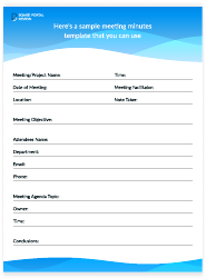 Document preview: Meeting Minutes Template