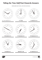 Telling Time Worksheet - Telling the Time to Half-Past, Page 4