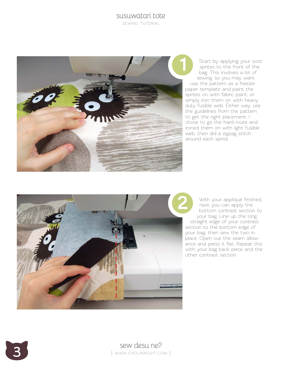 Susuwatari Tote Bag Sewing Templates - Choly Knight, Page 3