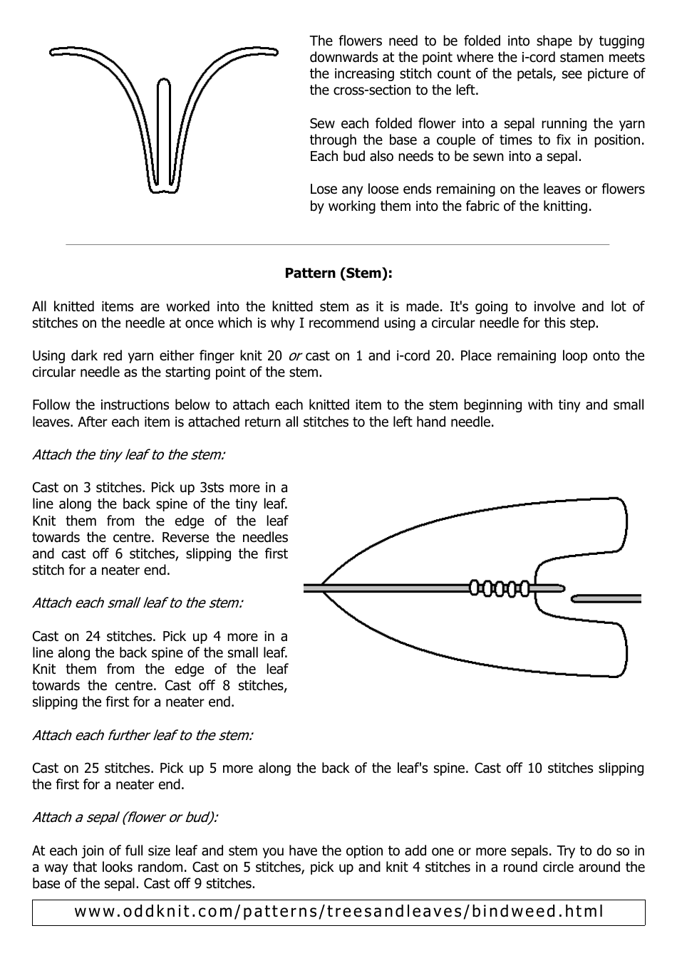 Bindweed Knitting Pattern, Page 4