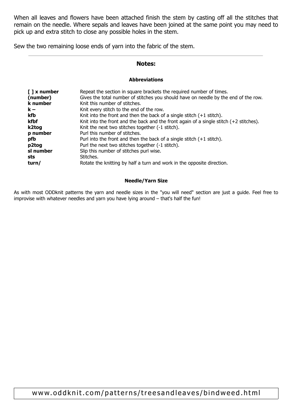 Bindweed Knitting Pattern, Page 5