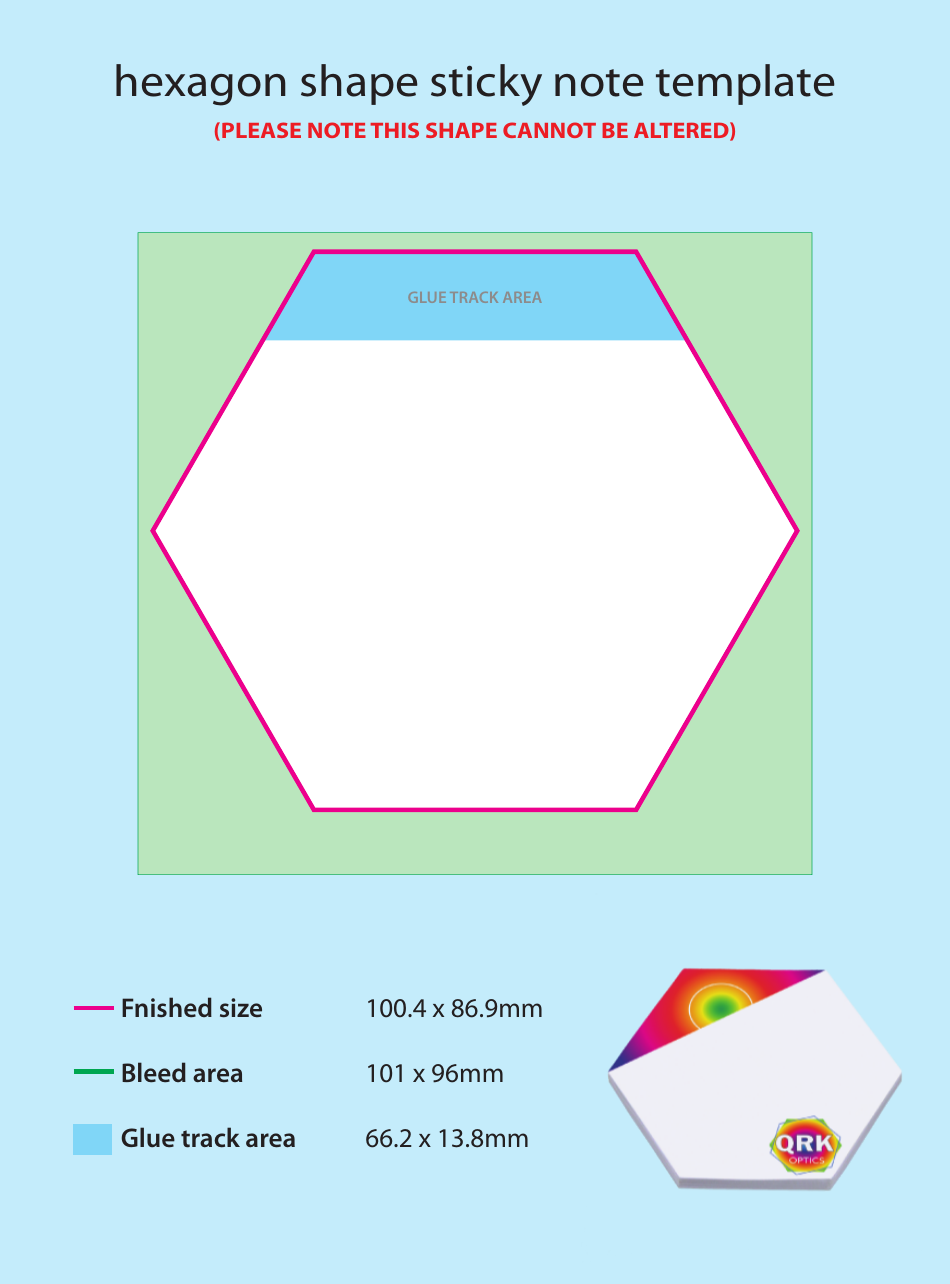 Hexagon Shape Sticky Note Template, Page 1