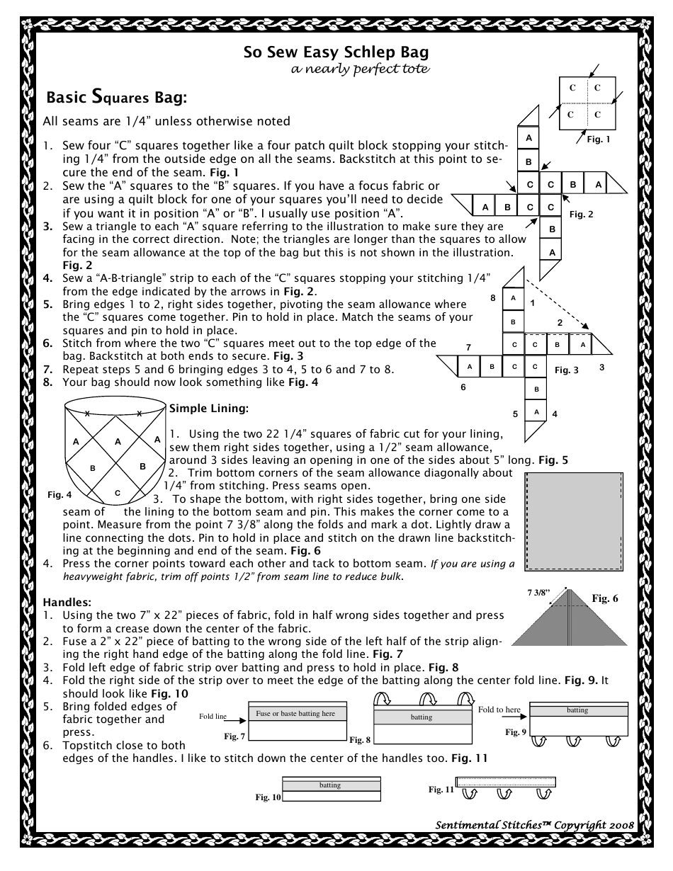 Schlep Bag Templates - Sentimental Stitches, Page 2
