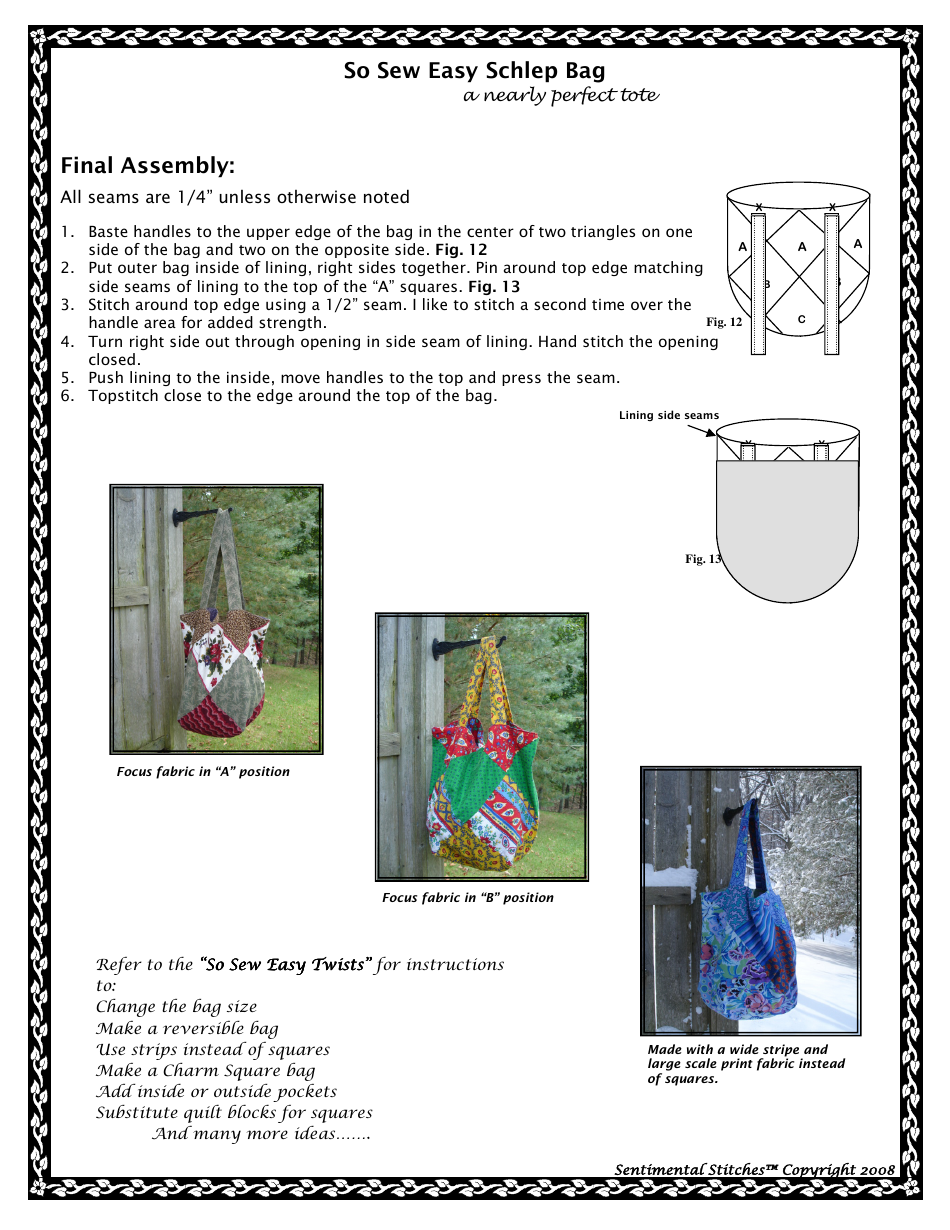 Schlep Bag Templates - Sentimental Stitches, Page 3