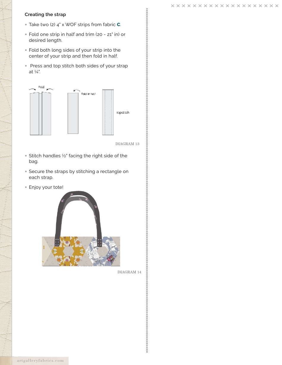 Triangle Tote Bag Quilting Pattern Template - Art Gallery Quilts, Page 6