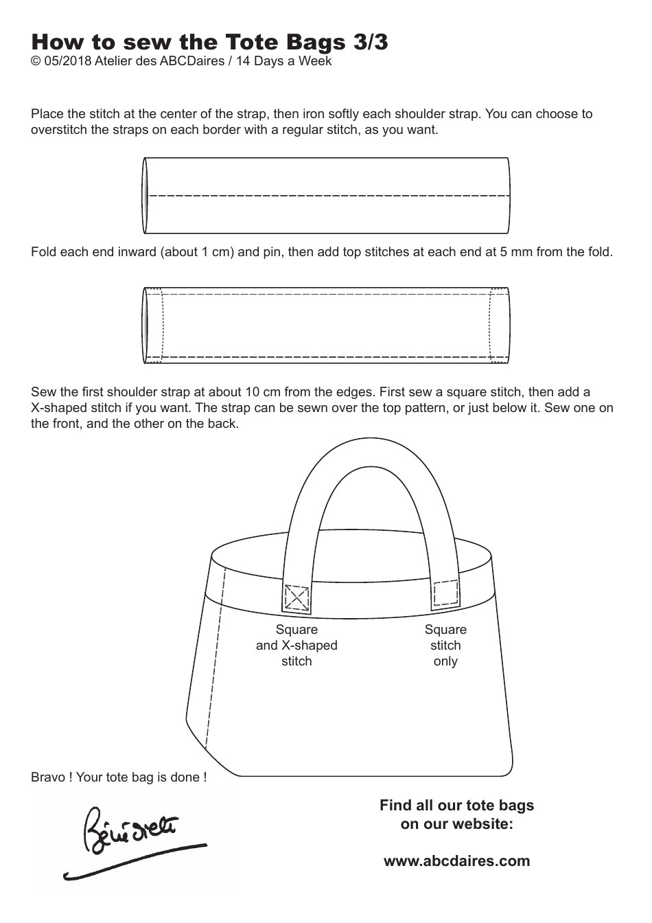 Tote Bag Sewing Templates - Atelier DES Abcdaires, Page 3