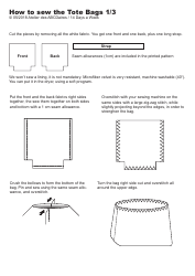 Document preview: Tote Bag Sewing Templates - Atelier DES Abcdaires