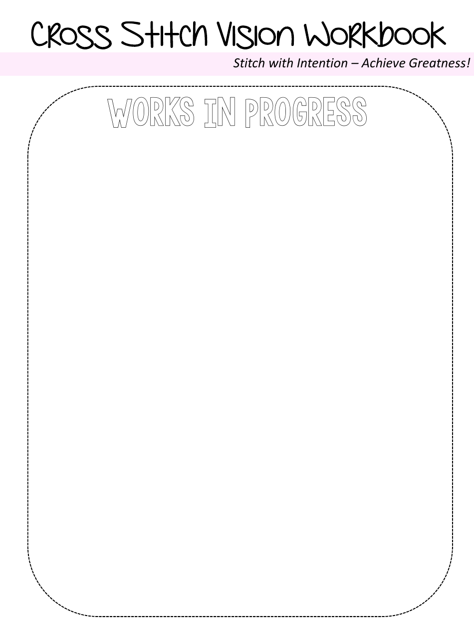 Cross Stitch Vision Workbook, Page 3