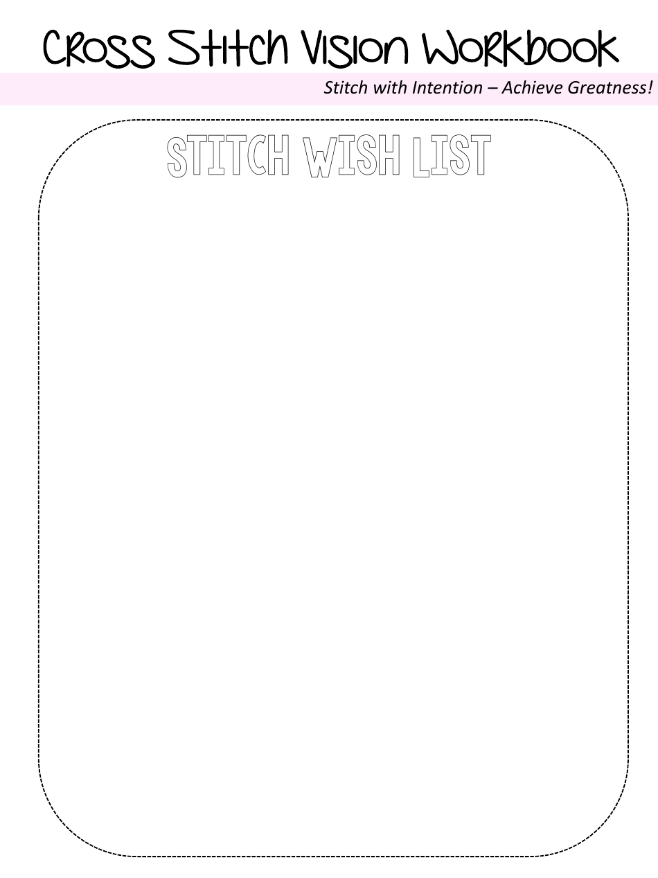 Cross Stitch Vision Workbook, Page 4