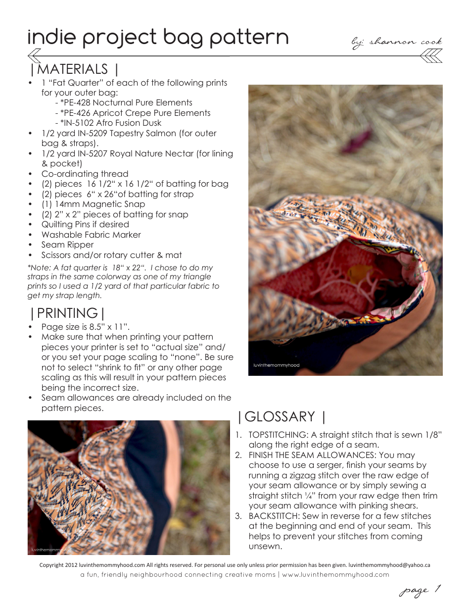 Indie Project Bag Pattern Templates - Luvinthemommyhood, Page 3
