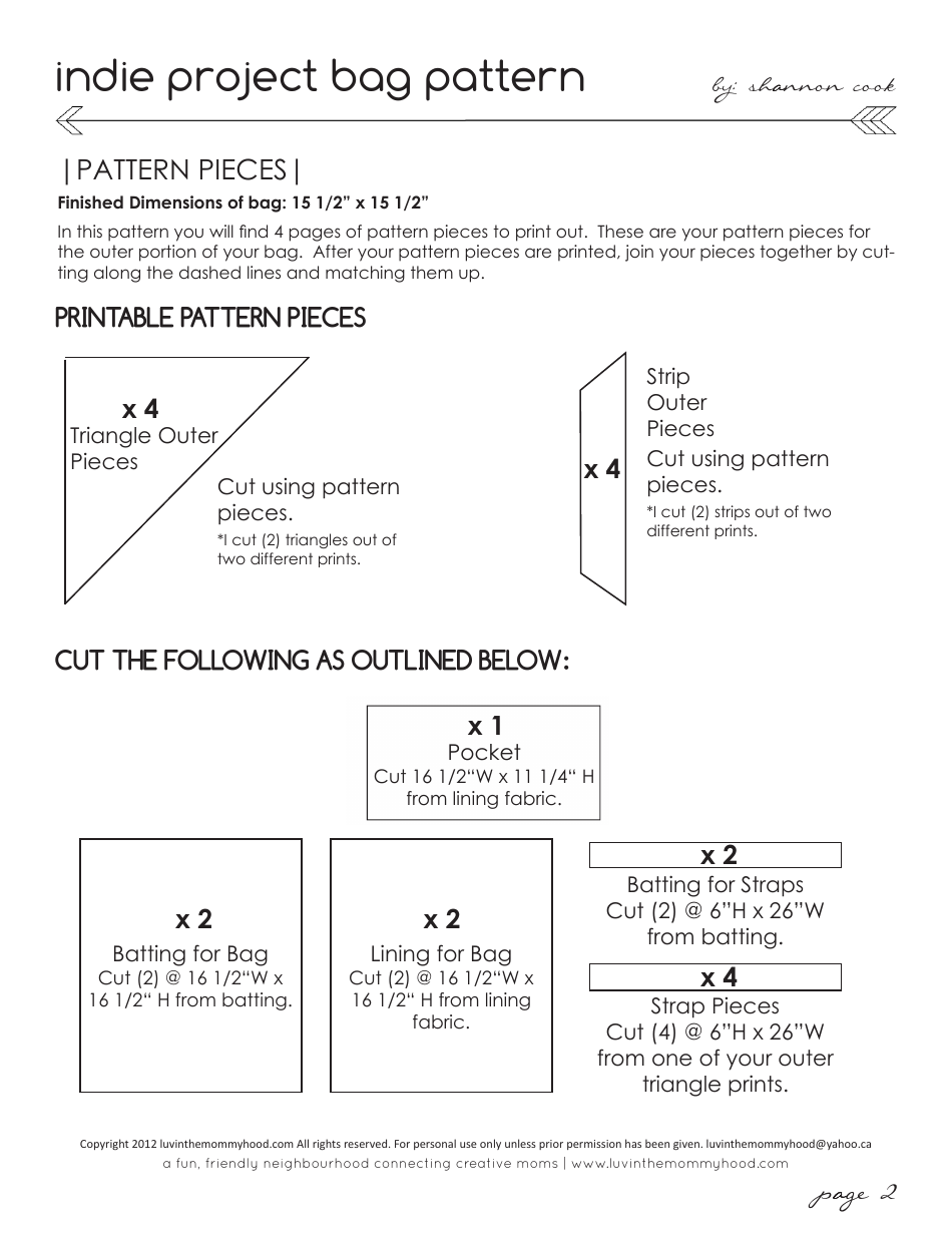 Indie Project Bag Pattern Templates - Luvinthemommyhood, Page 4