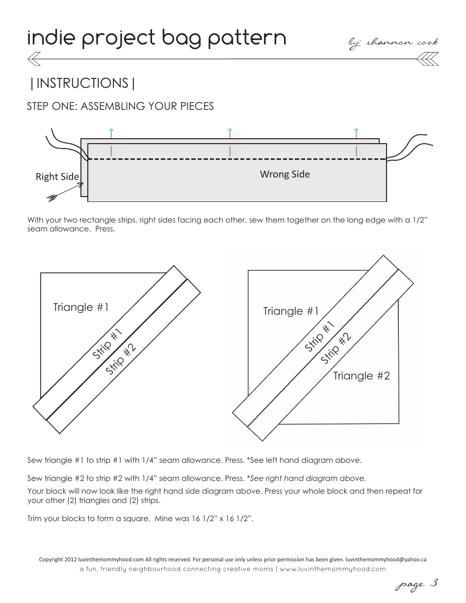 Indie Project Bag Pattern Templates - Luvinthemommyhood, Page 5