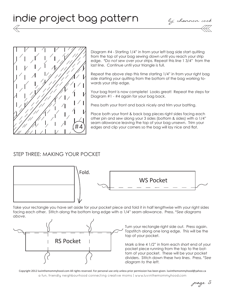Indie Project Bag Pattern Templates - Luvinthemommyhood, Page 7