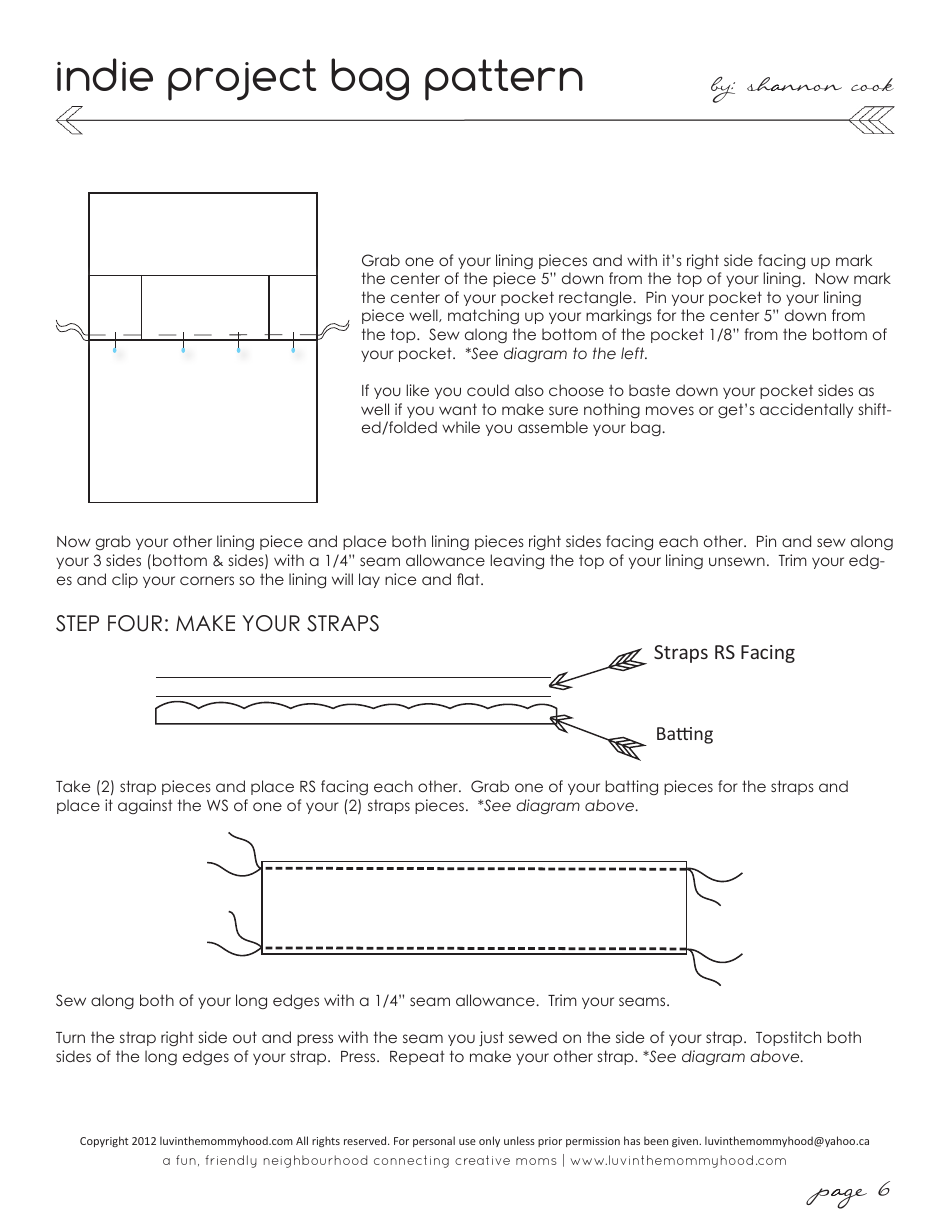 Indie Project Bag Pattern Templates - Luvinthemommyhood, Page 8