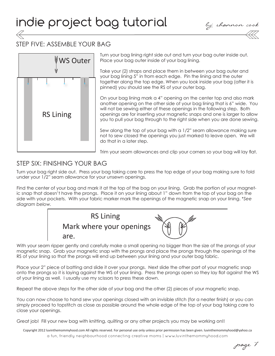 Indie Project Bag Pattern Templates - Luvinthemommyhood, Page 9
