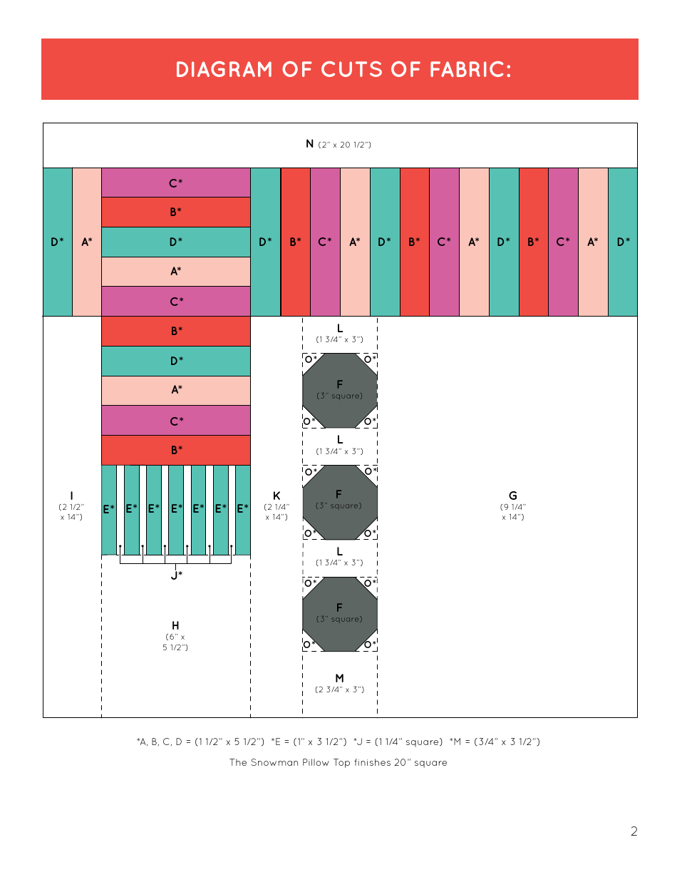 Holiday Snowman and Falala Pillow Pattern Templates, Page 3