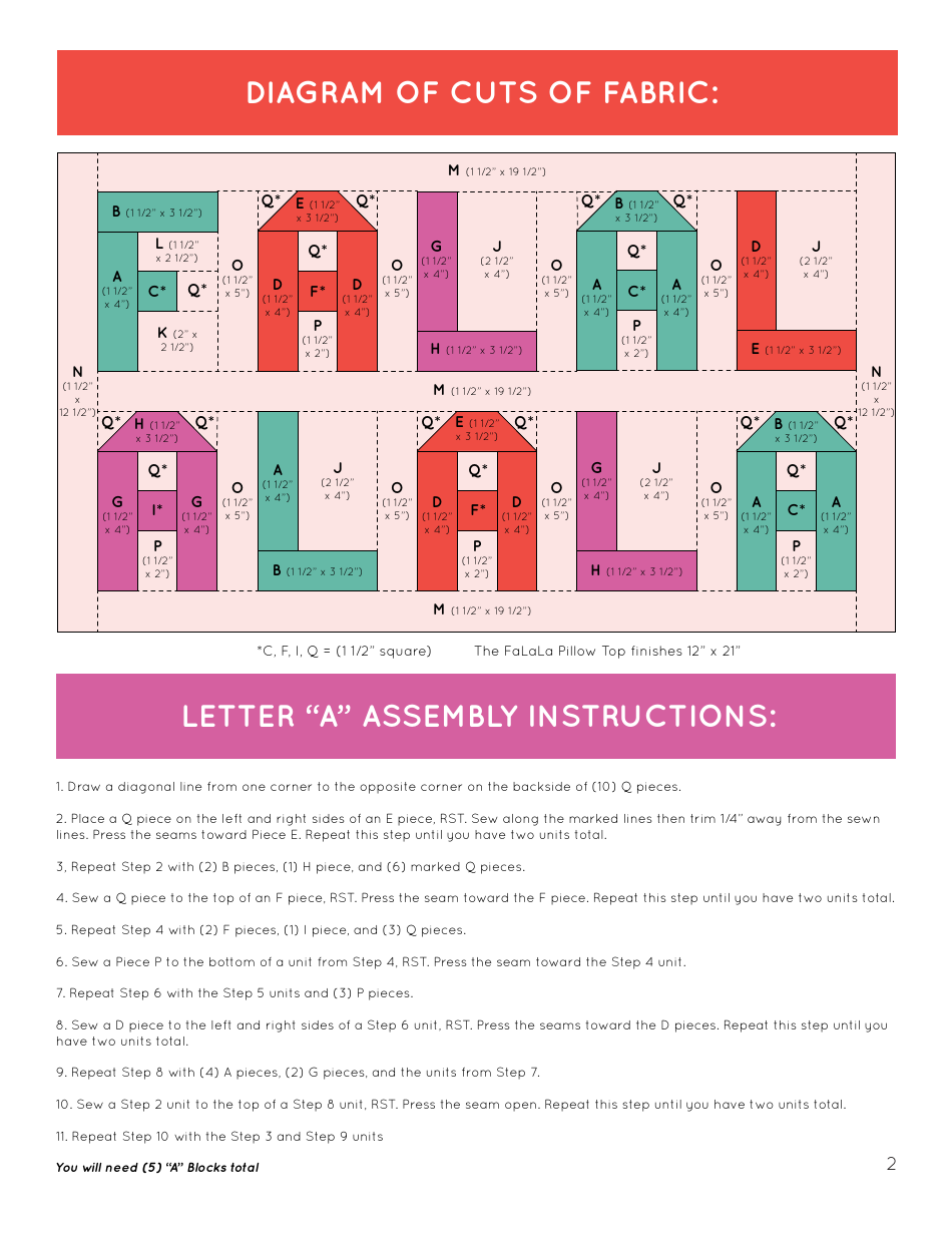 Holiday Snowman and Falala Pillow Pattern Templates, Page 7