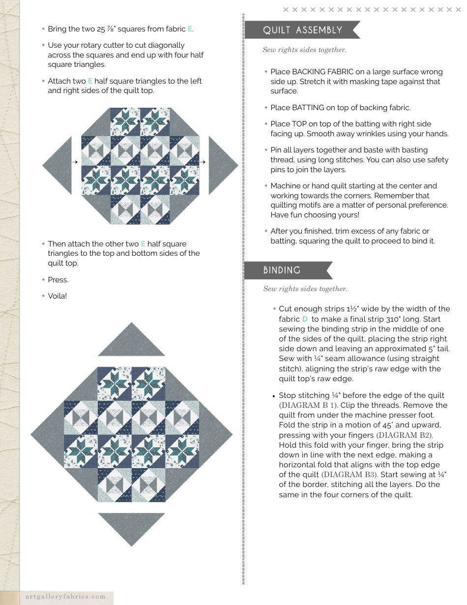 Crystalline Quilt Pattern - Art Gallery Quilts, Page 8
