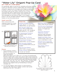 Document preview: Water Lily Origami Pop-Up Card Template - Dick Blick Art Materials