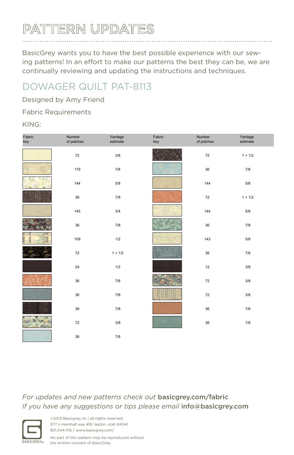 Dowager Quilt Pattern Templates - Basicgrey, Page 13