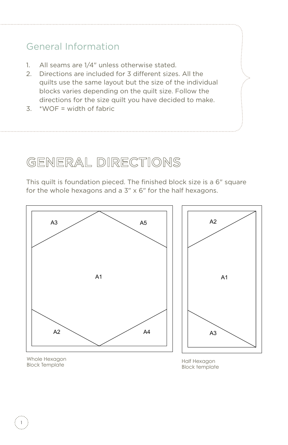 Dowager Quilt Pattern Templates - Basicgrey, Page 2