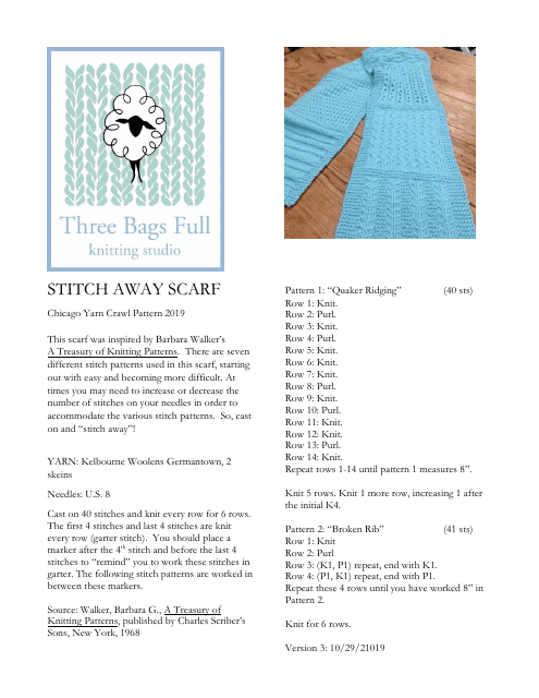 Stitch Away Scarf Knitting Pattern