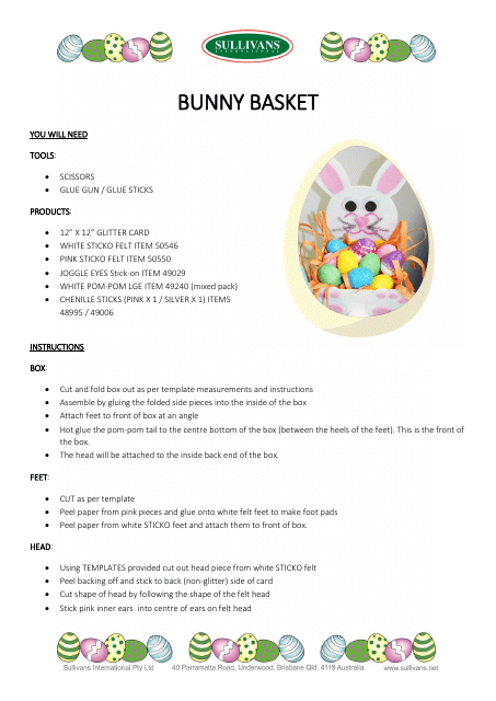 Bunny Basket Template Image Preview