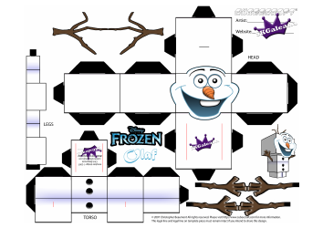 Document preview: Frozen Olaf Dice Template