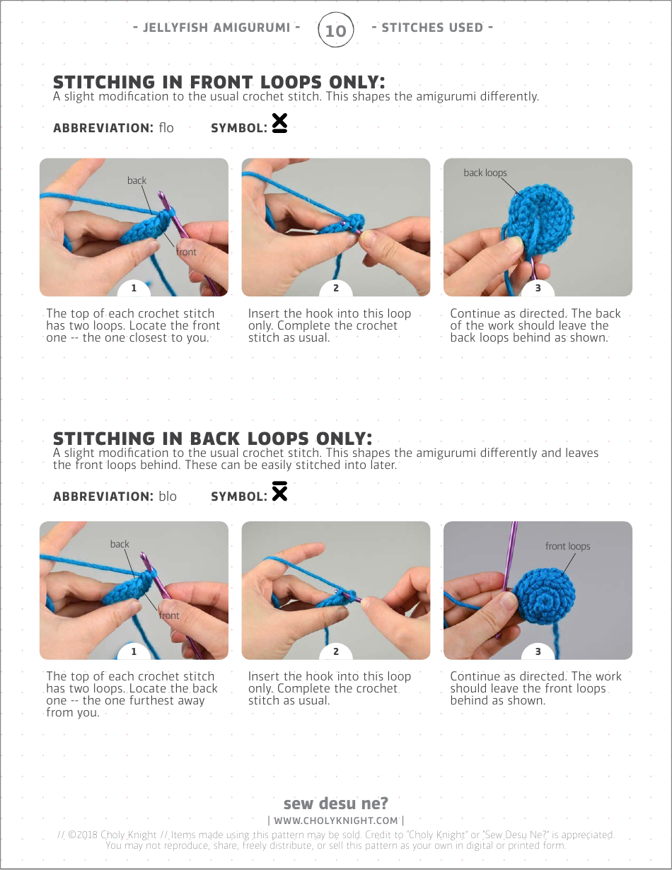Jellyfish Amigurumi Crochet Pattern Template, Page 10