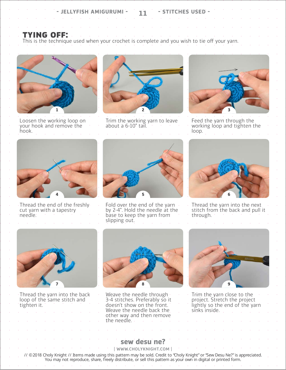 Jellyfish Amigurumi Crochet Pattern Template, Page 11
