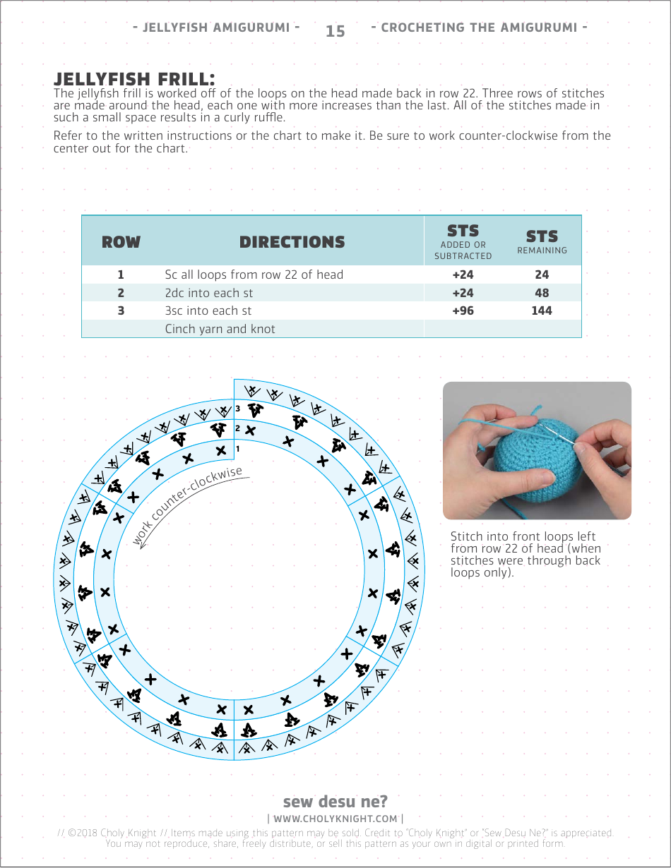 Jellyfish Amigurumi Crochet Pattern Template, Page 15