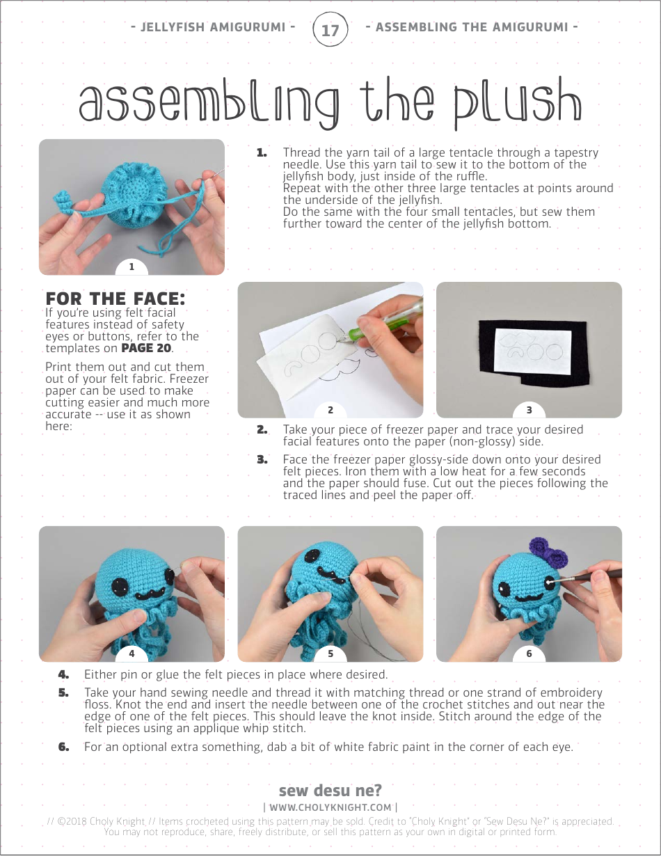 Jellyfish Amigurumi Crochet Pattern Template, Page 17