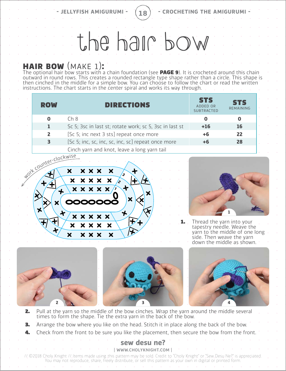 Jellyfish Amigurumi Crochet Pattern Template, Page 18