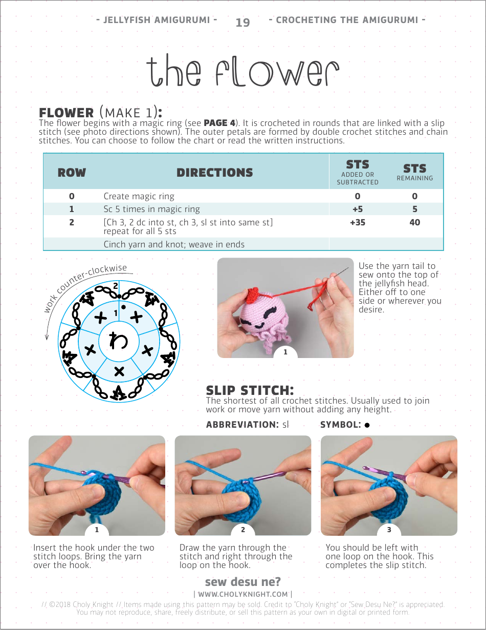 Jellyfish Amigurumi Crochet Pattern Template, Page 19